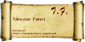 Tánczos Fanni névjegykártya