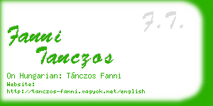 fanni tanczos business card